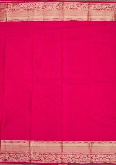 Rani Pink Zariwork Pure Silk Saree