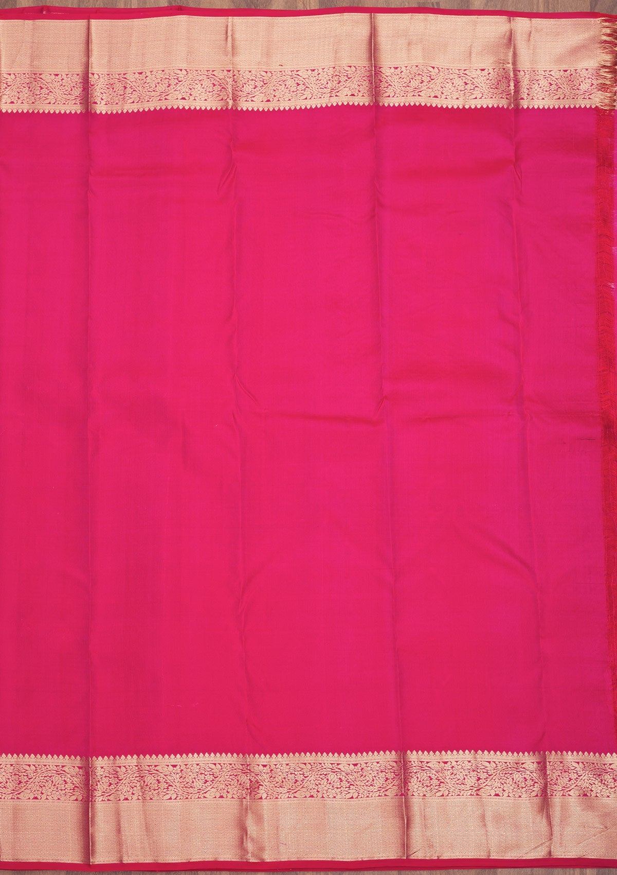 Rani Pink Zariwork Pure Silk Saree-Koskii