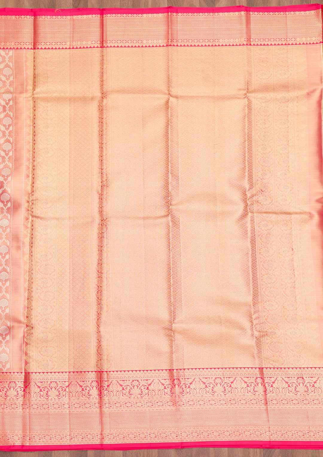 Rani Pink Zariwork Pure Silk Saree-Koskii