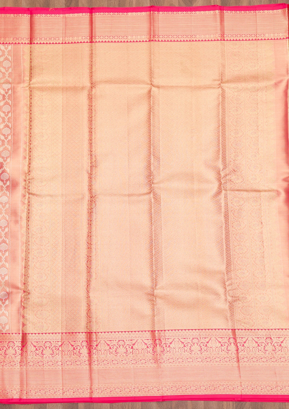 Rani Pink Zariwork Pure Silk Saree-Koskii