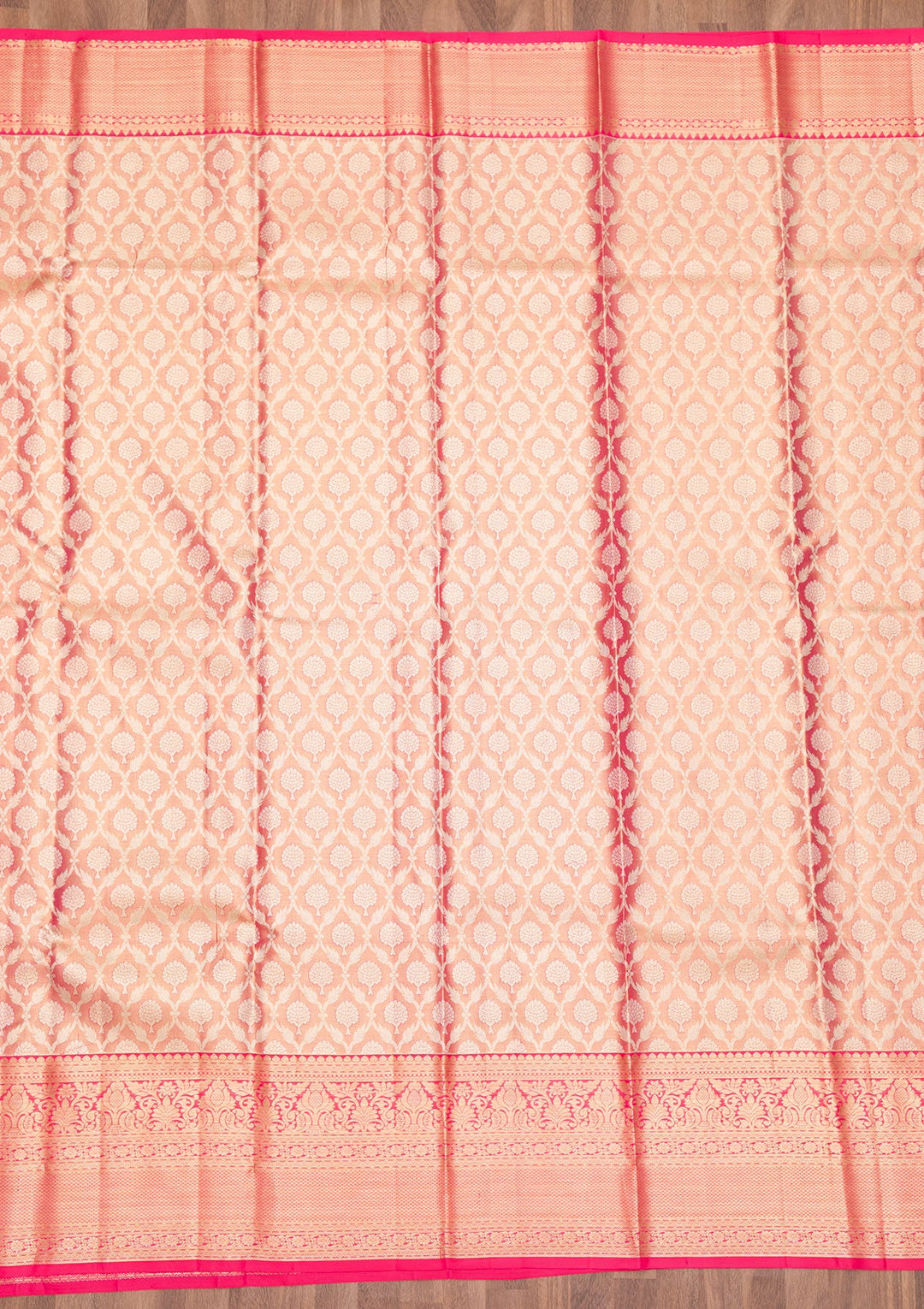 Rani Pink Zariwork Pure Silk Saree-Koskii