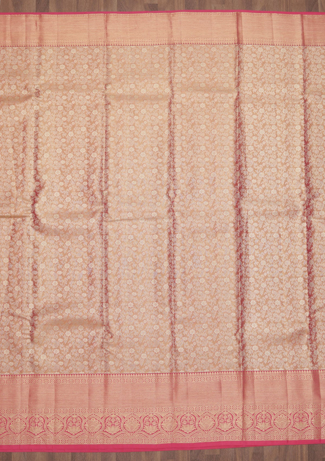 Rani Pink Zariwork Pure Silk Saree-Koskii