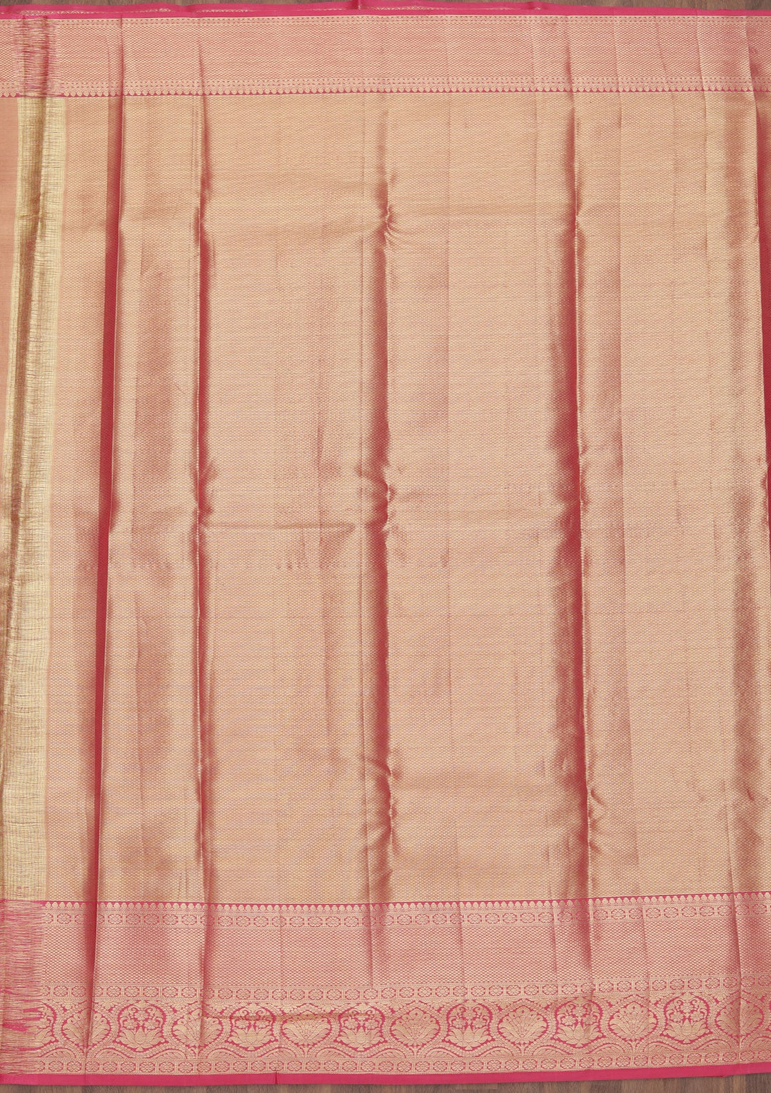 Rani Pink Zariwork Pure Silk Saree-Koskii