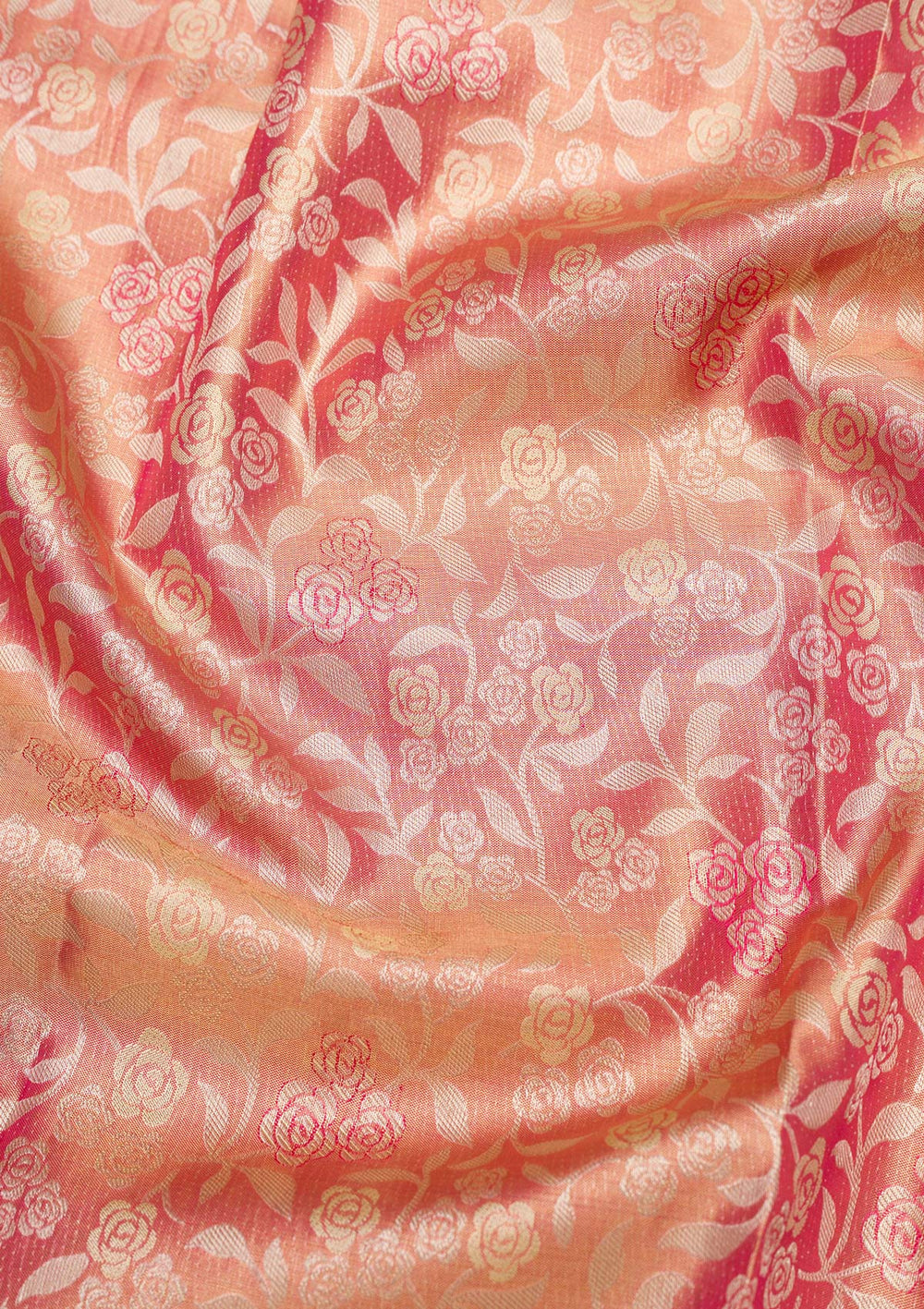 Rani Pink Zariwork Pure Silk Saree-Koskii