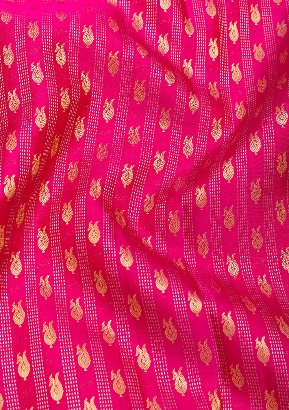 Rani Pink Zariwork Pure Silk Saree-Koskii