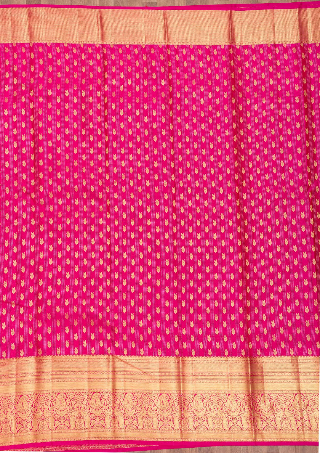 Rani Pink Zariwork Pure Silk Saree-Koskii