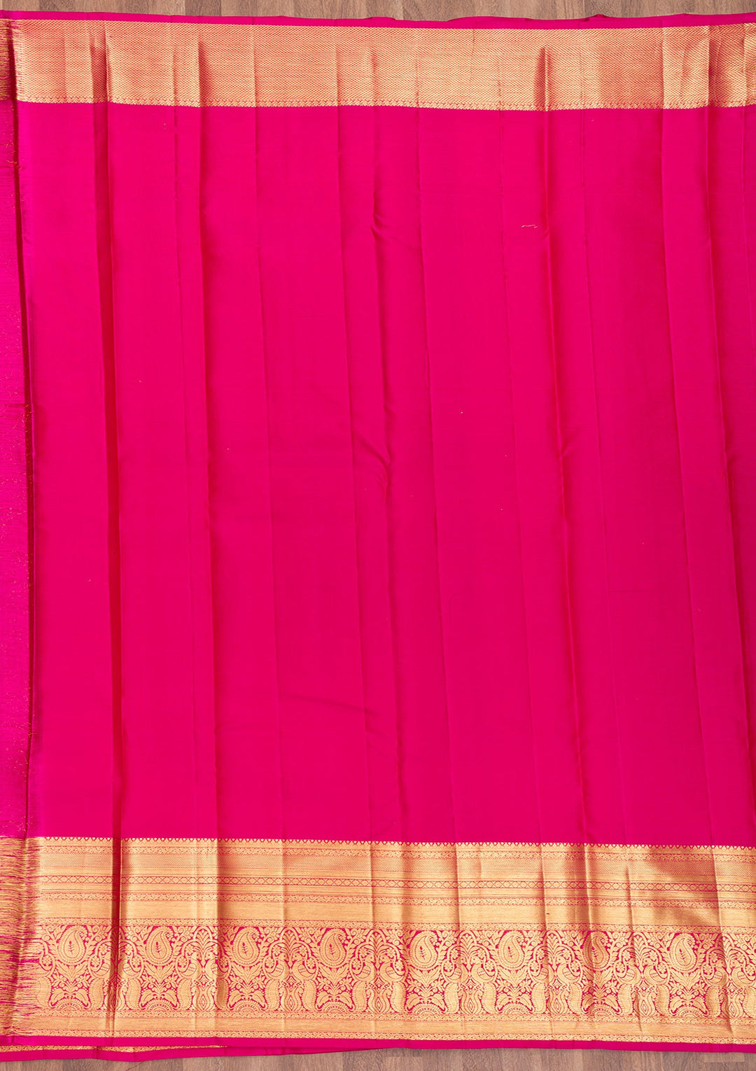 Rani Pink Zariwork Pure Silk Saree-Koskii