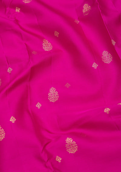 Rani Pink Zariwork Pure Silk Saree