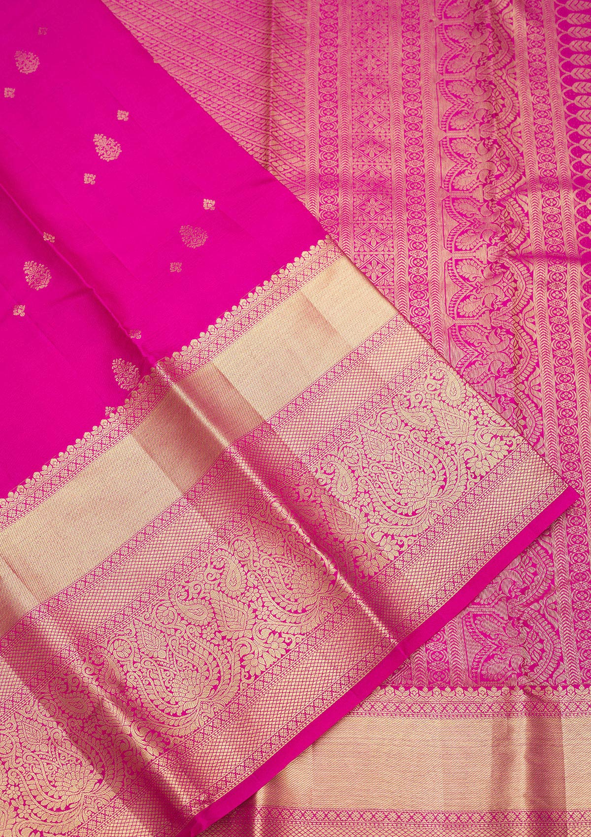 Rani Pink Zariwork Pure Silk Saree