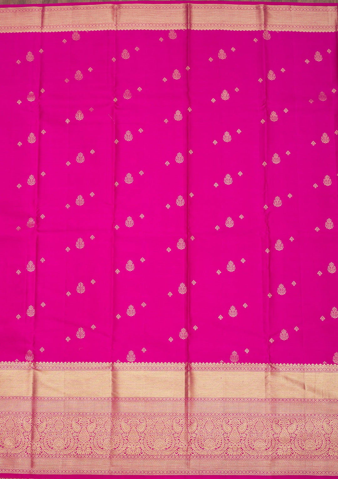 Rani Pink Zariwork Pure Silk Saree