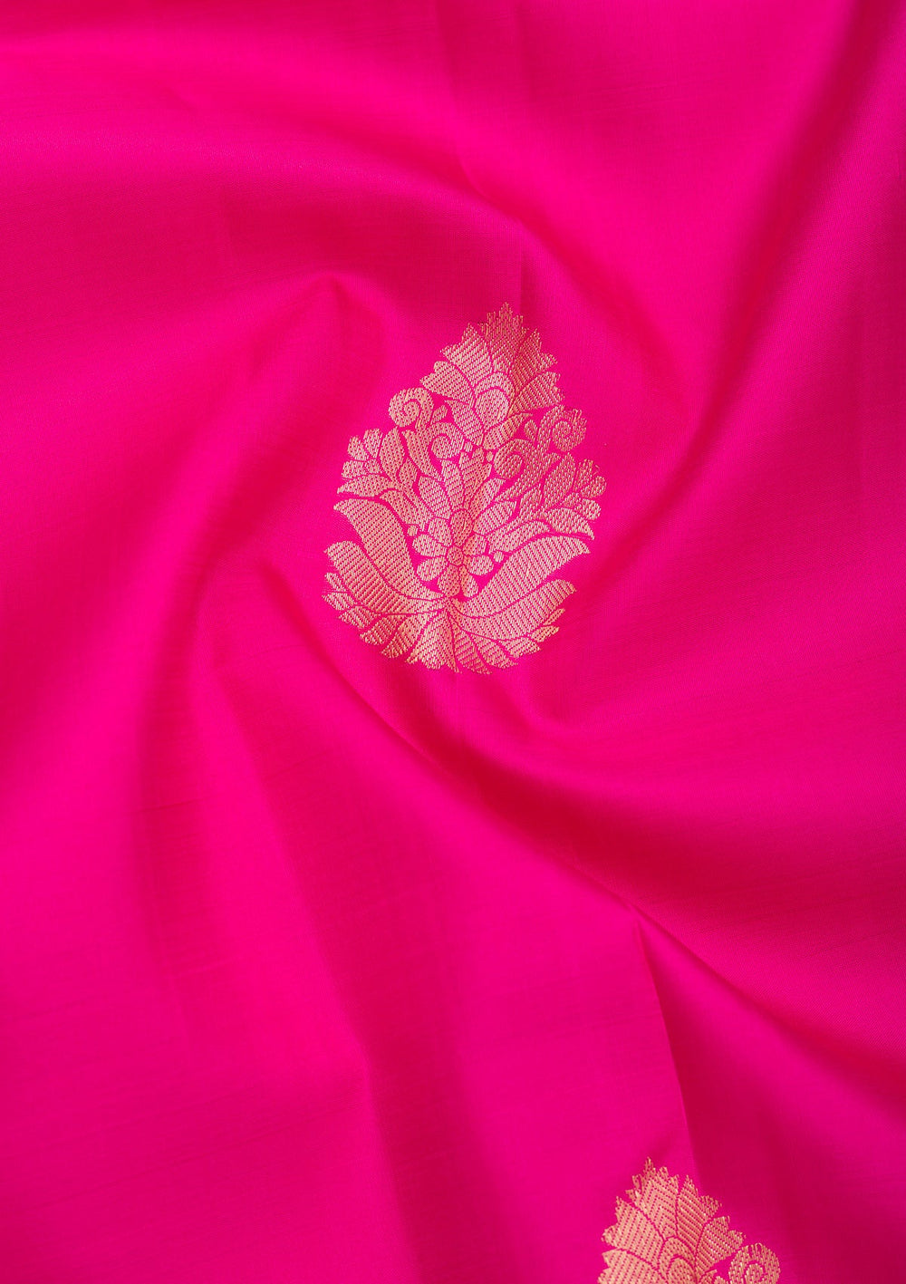 Rani Pink Zariwork Pure Silk Saree-Koskii
