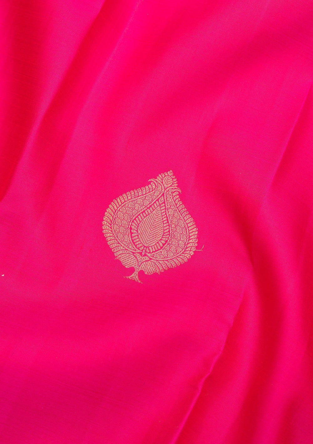 Rani Pink Zariwork Pure Silk Saree-Koskii