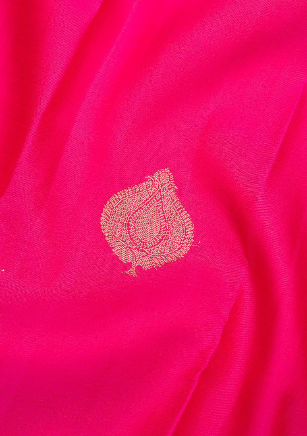 Rani Pink Zariwork Pure Silk Saree-Koskii