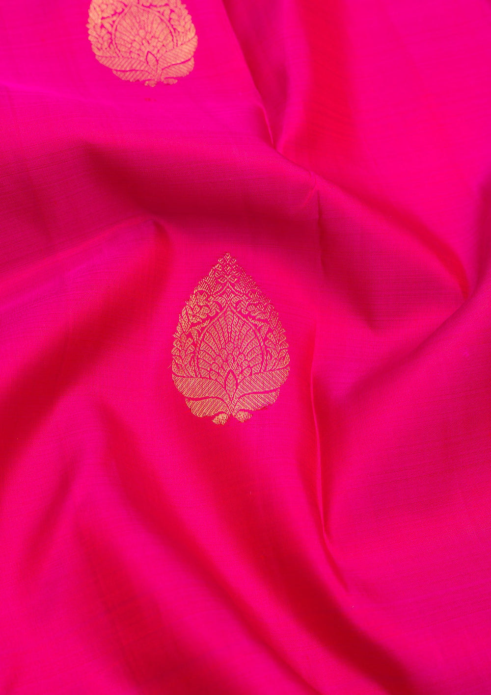 Rani Pink Zariwork Pure Silk Saree-Koskii