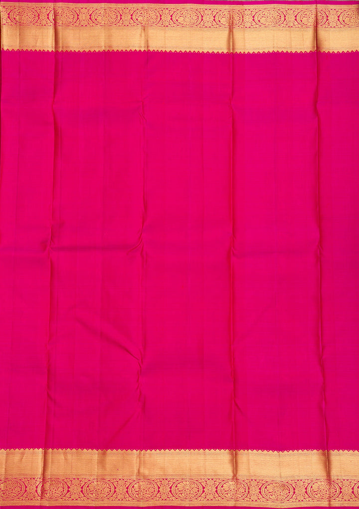 Rani Pink Zariwork Pure Silk Saree-Koskii