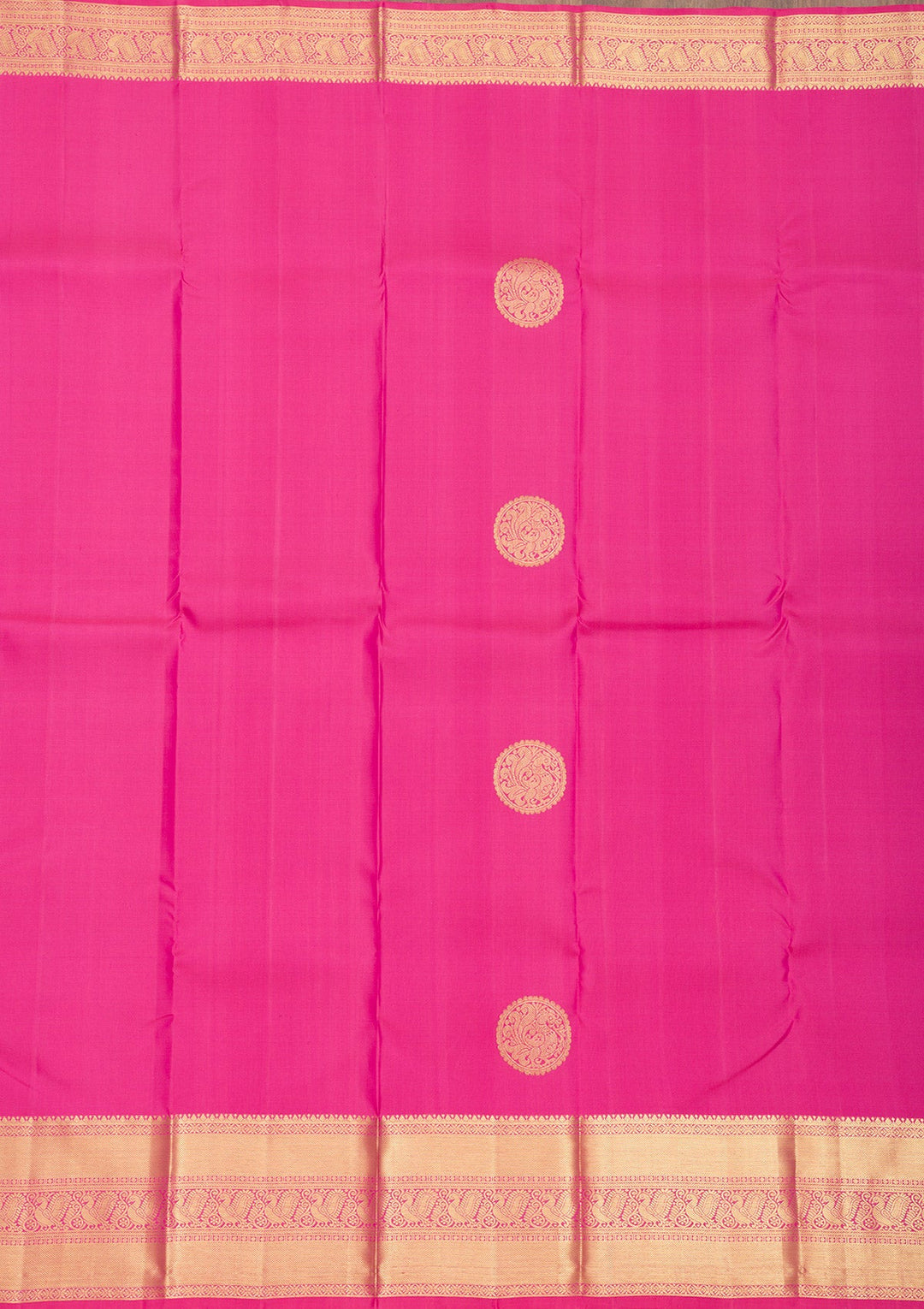 Rani Pink Zariwork Pure Silk Saree-Koskii