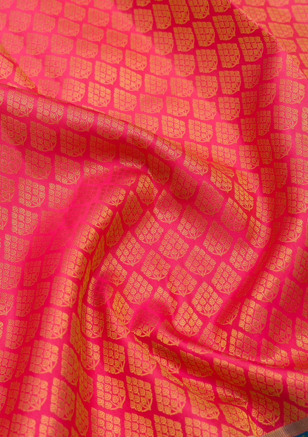 Rani Pink Zariwork Pure Silk Saree-Koskii