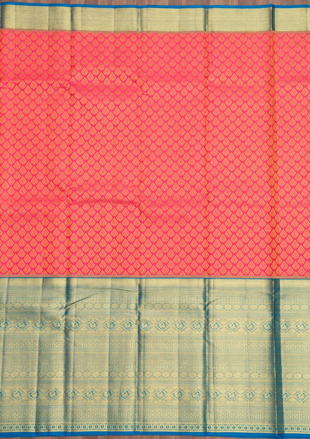 Rani Pink Zariwork Pure Silk Saree-Koskii