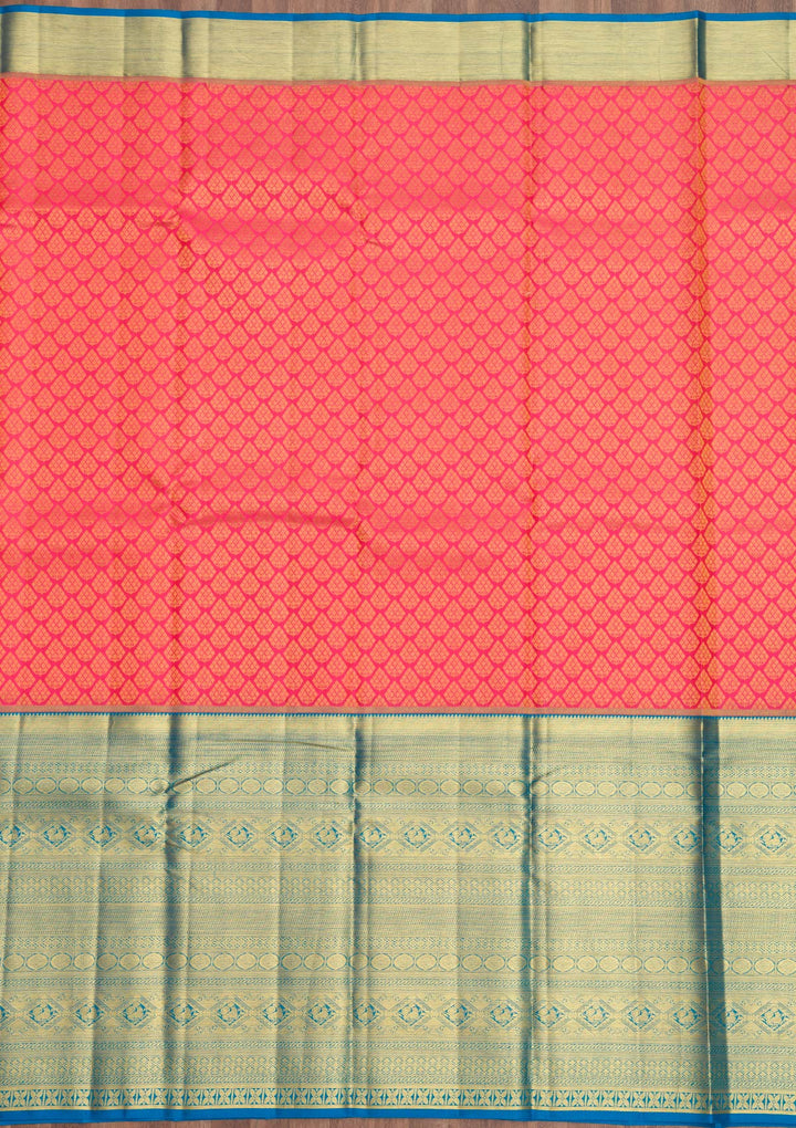 Rani Pink Zariwork Pure Silk Saree-Koskii