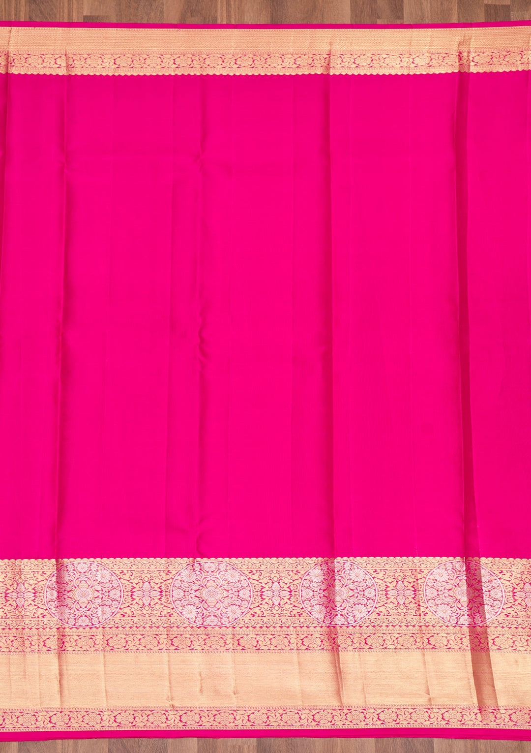 Rani Pink Zariwork Pure Silk Saree-Koskii