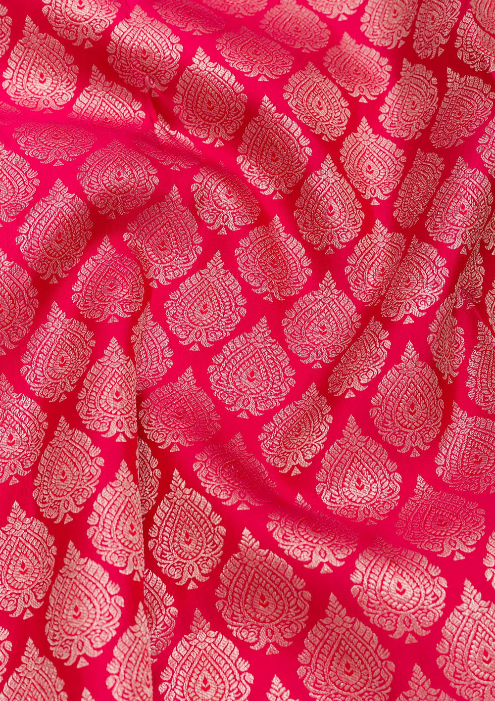 Rani Pink Zariwork Pure Silk Saree-Koskii