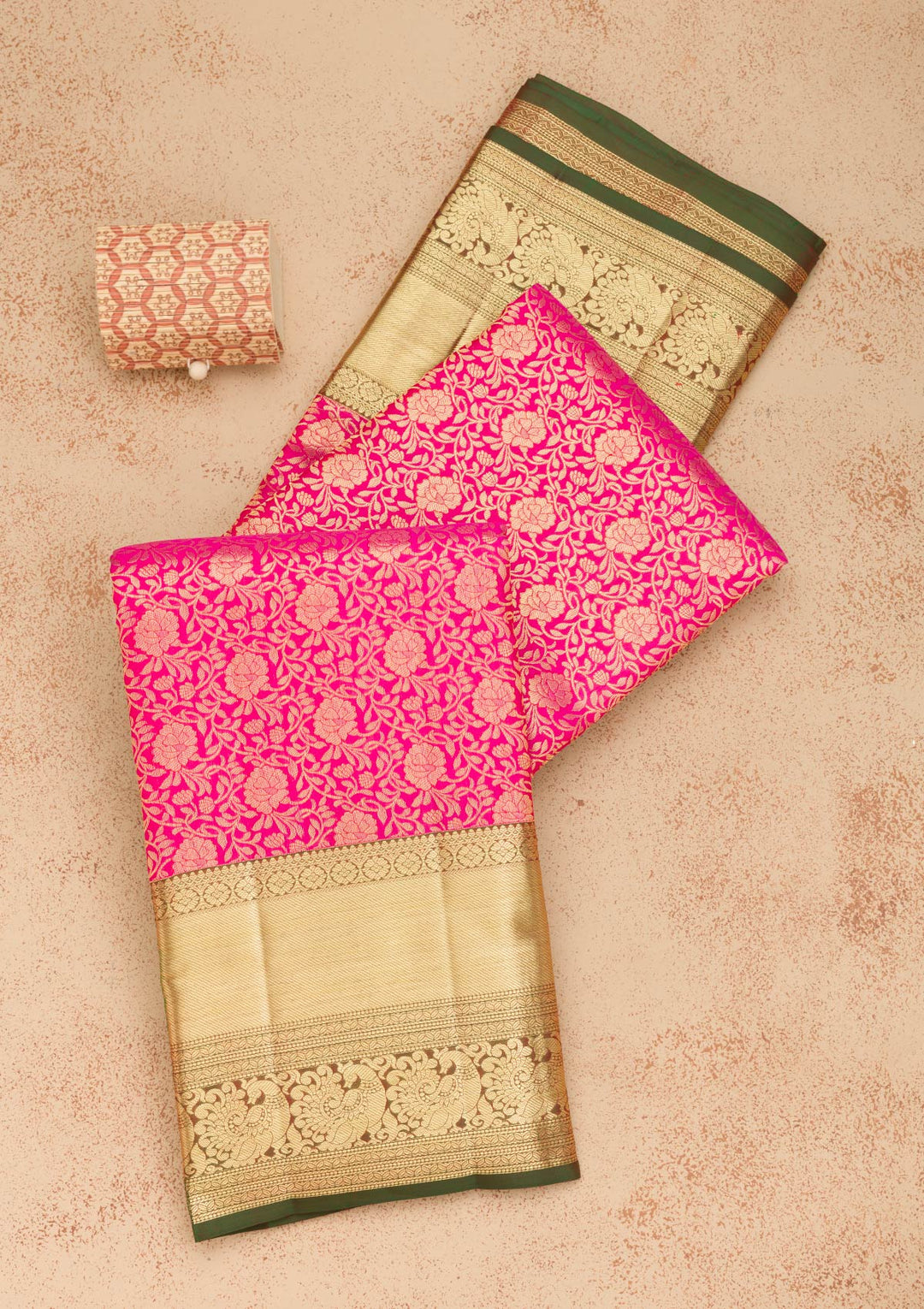 Rani Pink Zariwork Pure Silk Saree-Koskii