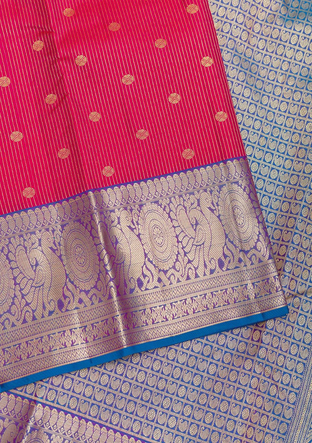 Rani Pink Zariwork Pure Silk Saree-Koskii