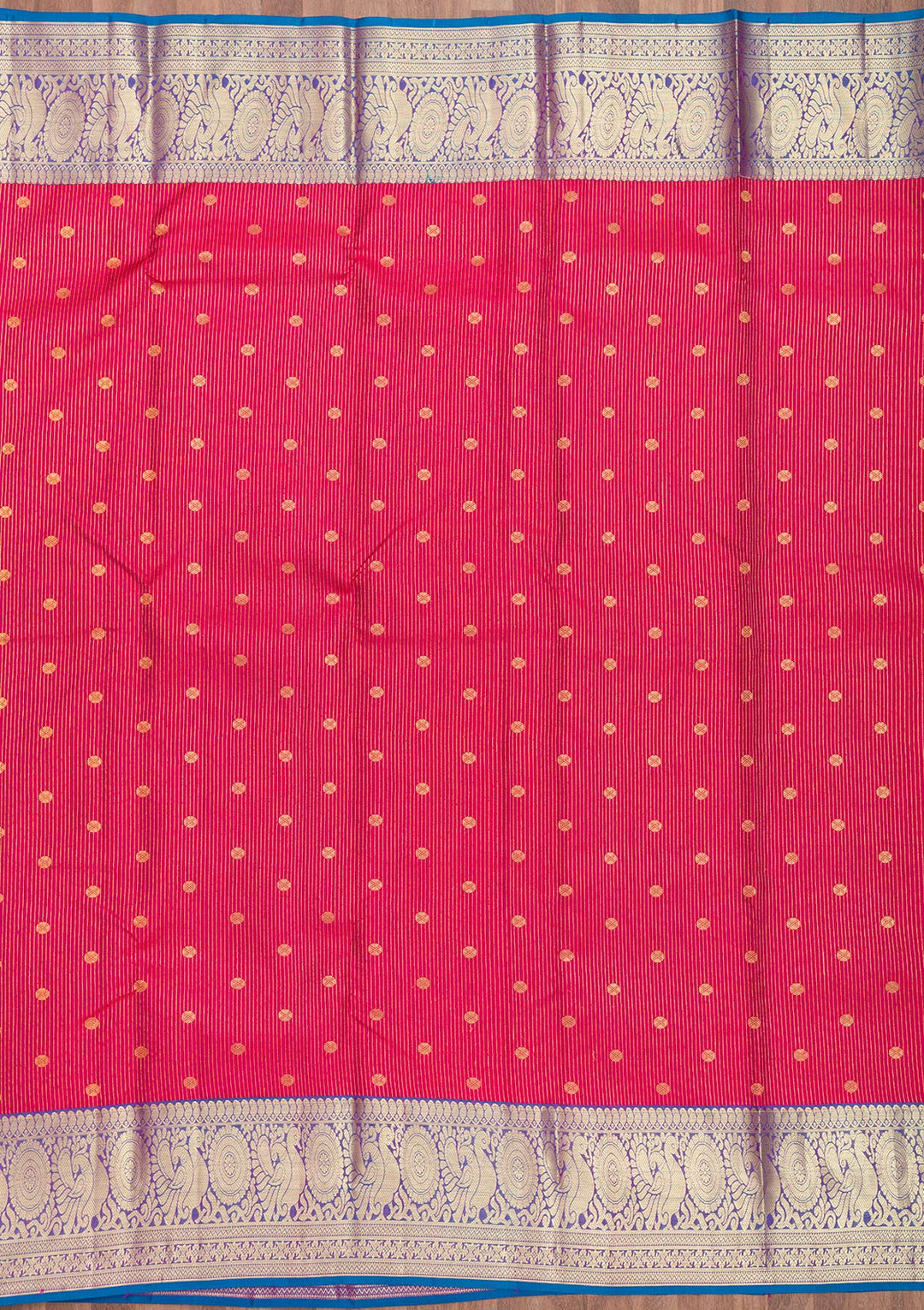 Rani Pink Zariwork Pure Silk Saree-Koskii