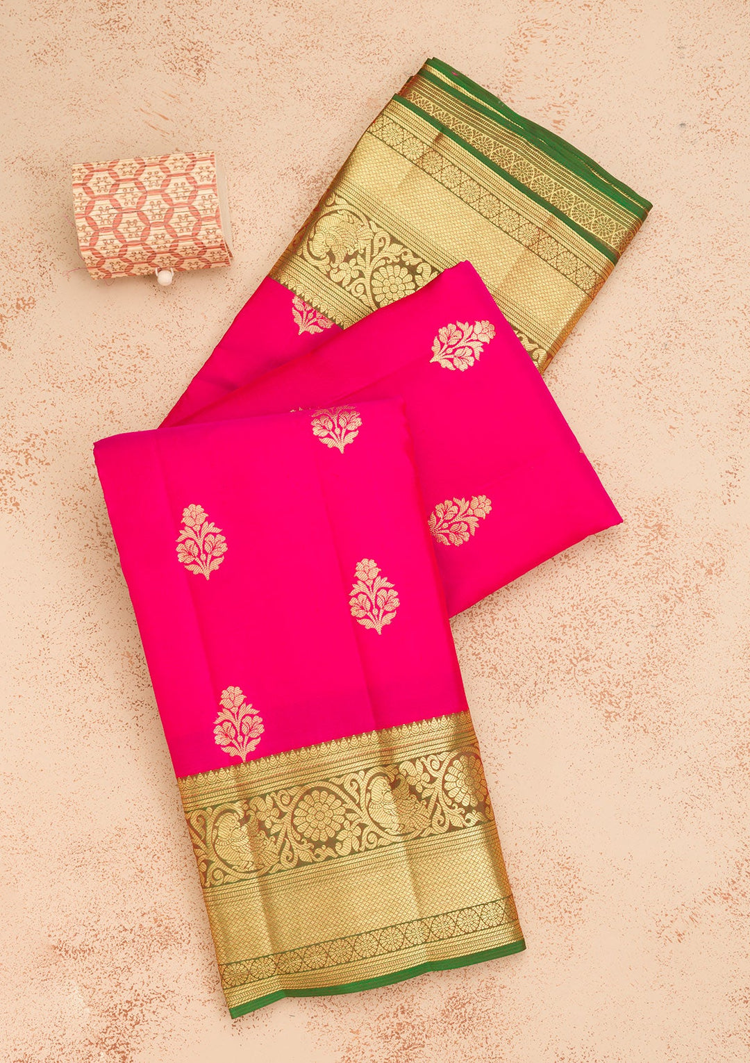 Rani Pink Zariwork Pure Silk Saree-Koskii