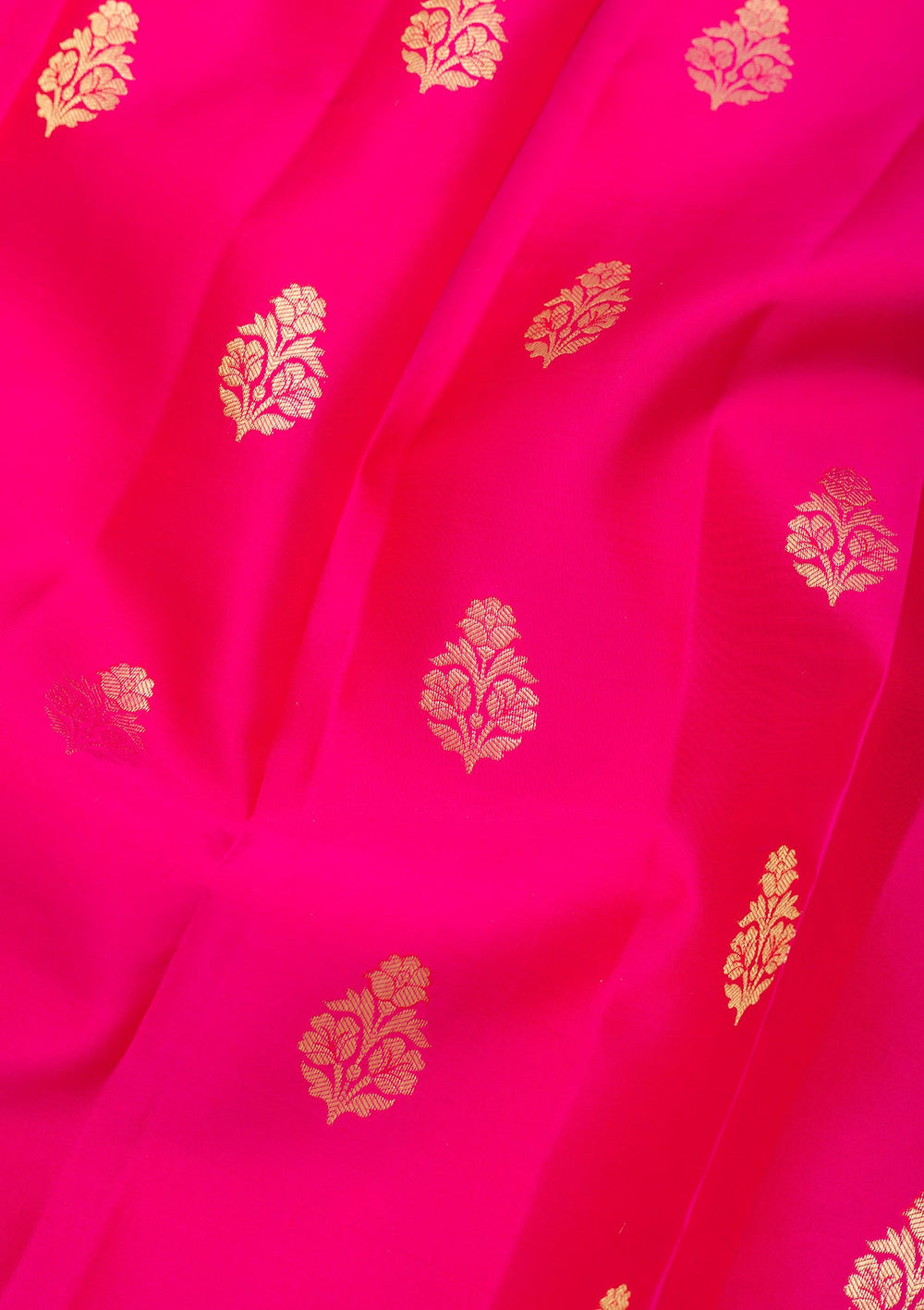 Rani Pink Zariwork Pure Silk Saree-Koskii