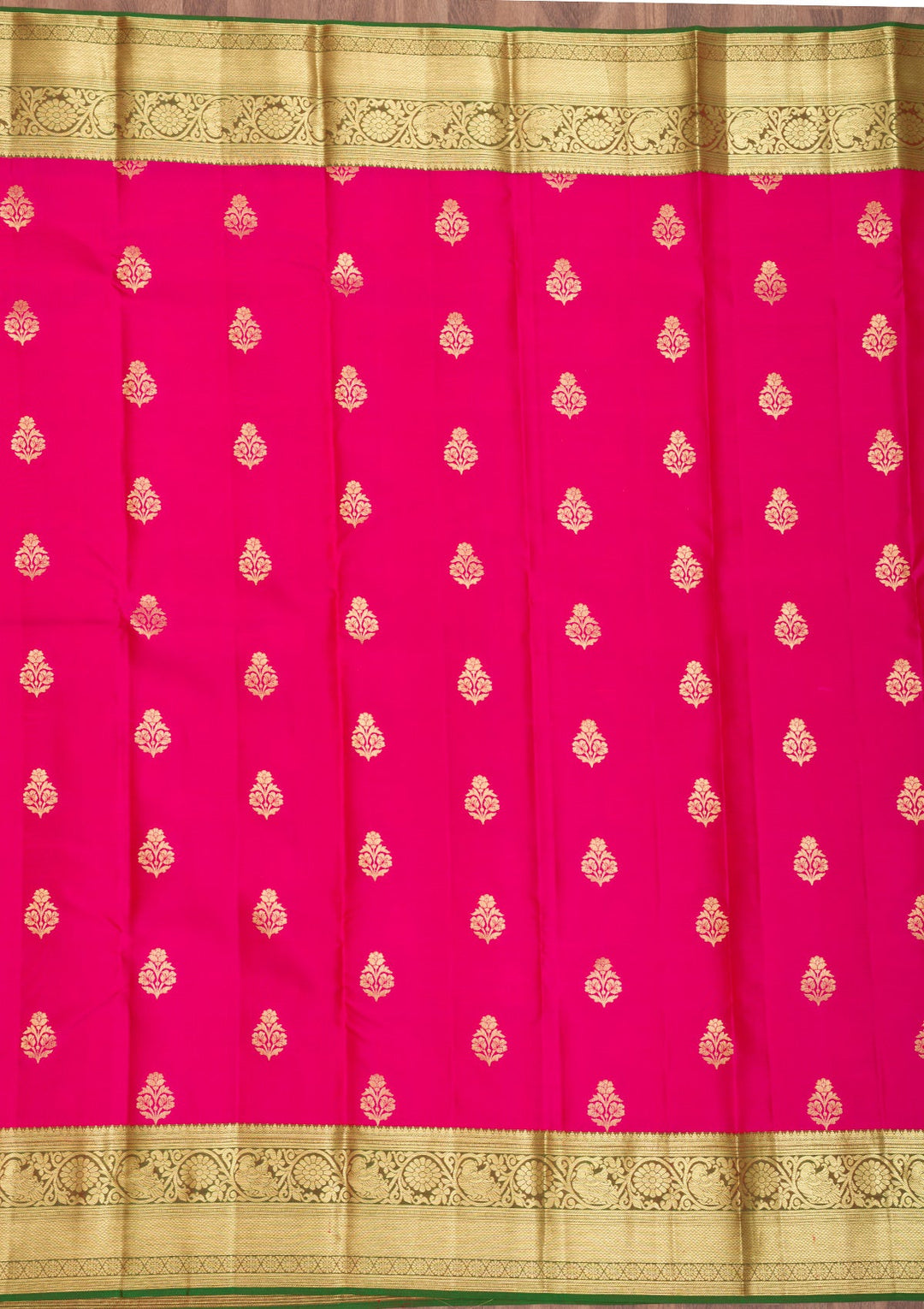 Rani Pink Zariwork Pure Silk Saree-Koskii