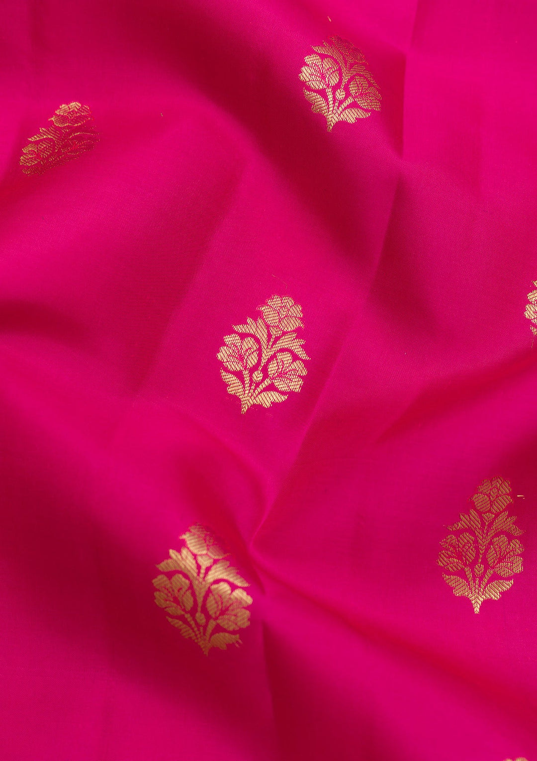 Rani Pink Zariwork Pure Silk Saree-Koskii