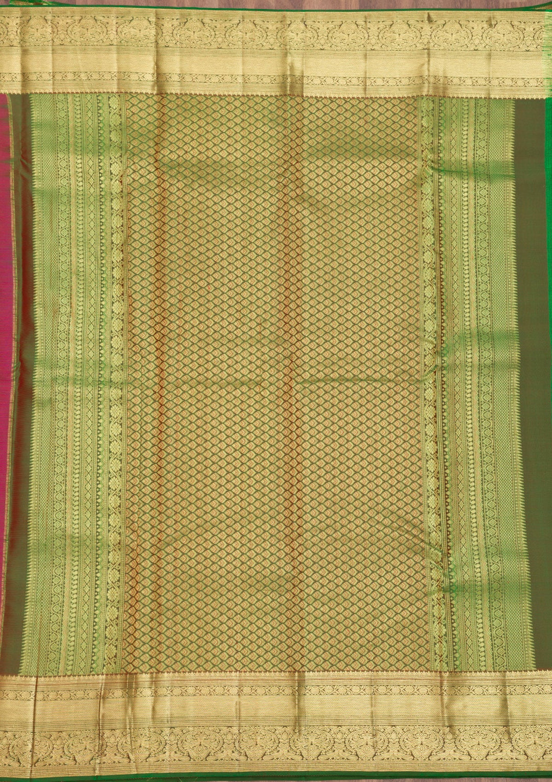 Rani Pink Zariwork Pure Silk Saree-Koskii