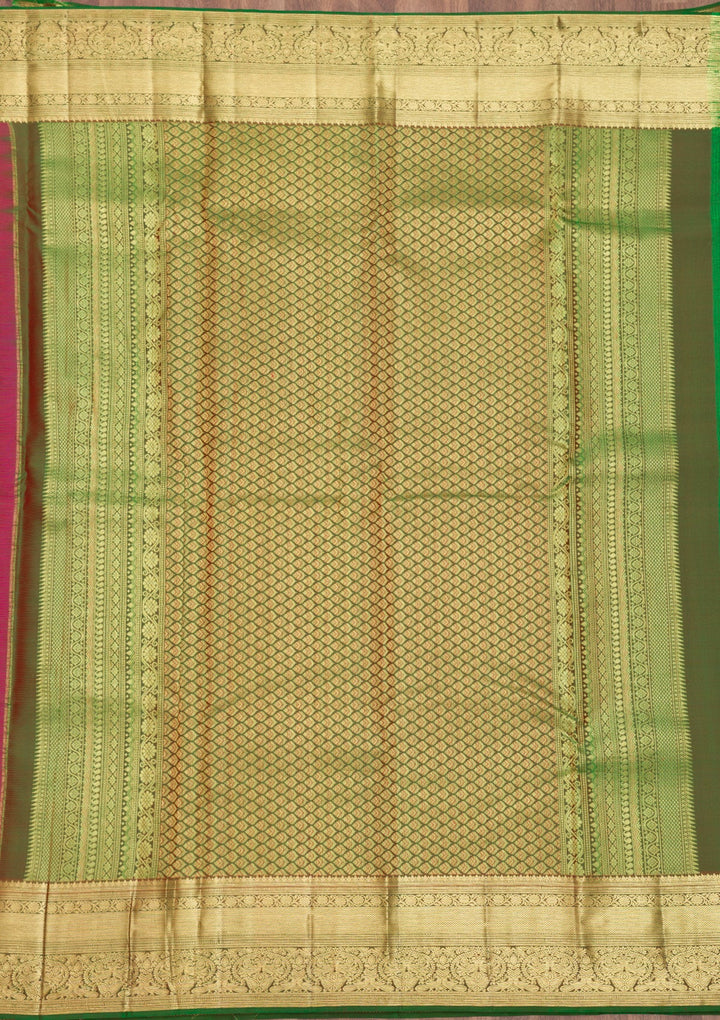Rani Pink Zariwork Pure Silk Saree-Koskii