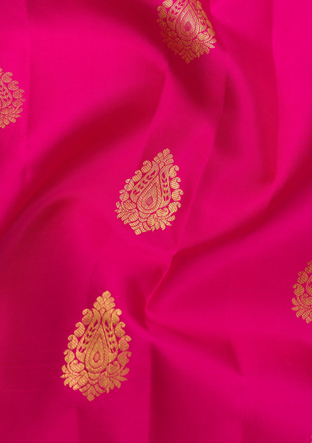 Rani Pink Zariwork Pure Silk Saree-Koskii