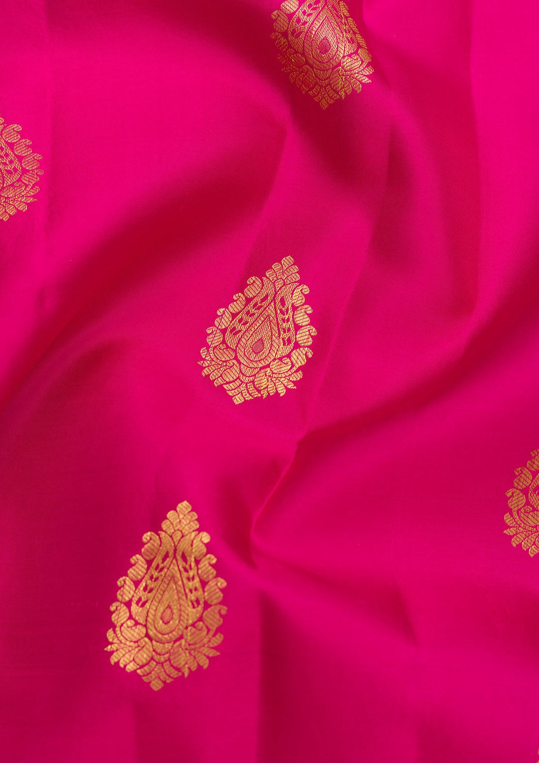 Rani Pink Zariwork Pure Silk Saree-Koskii