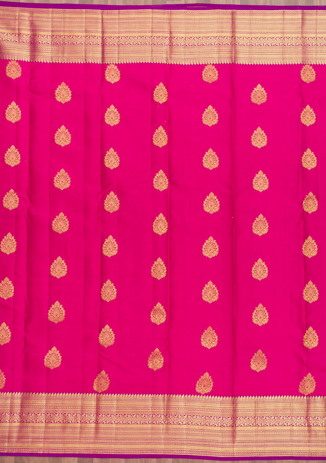 Rani Pink Zariwork Pure Silk Saree-Koskii