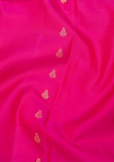 Rani Pink Zariwork Pure Silk Saree-Koskii