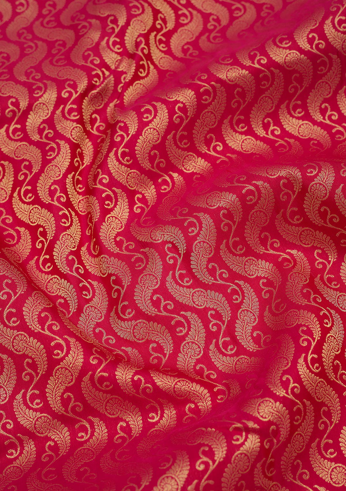 Rani Pink Zariwork Pure Silk Saree-Koskii