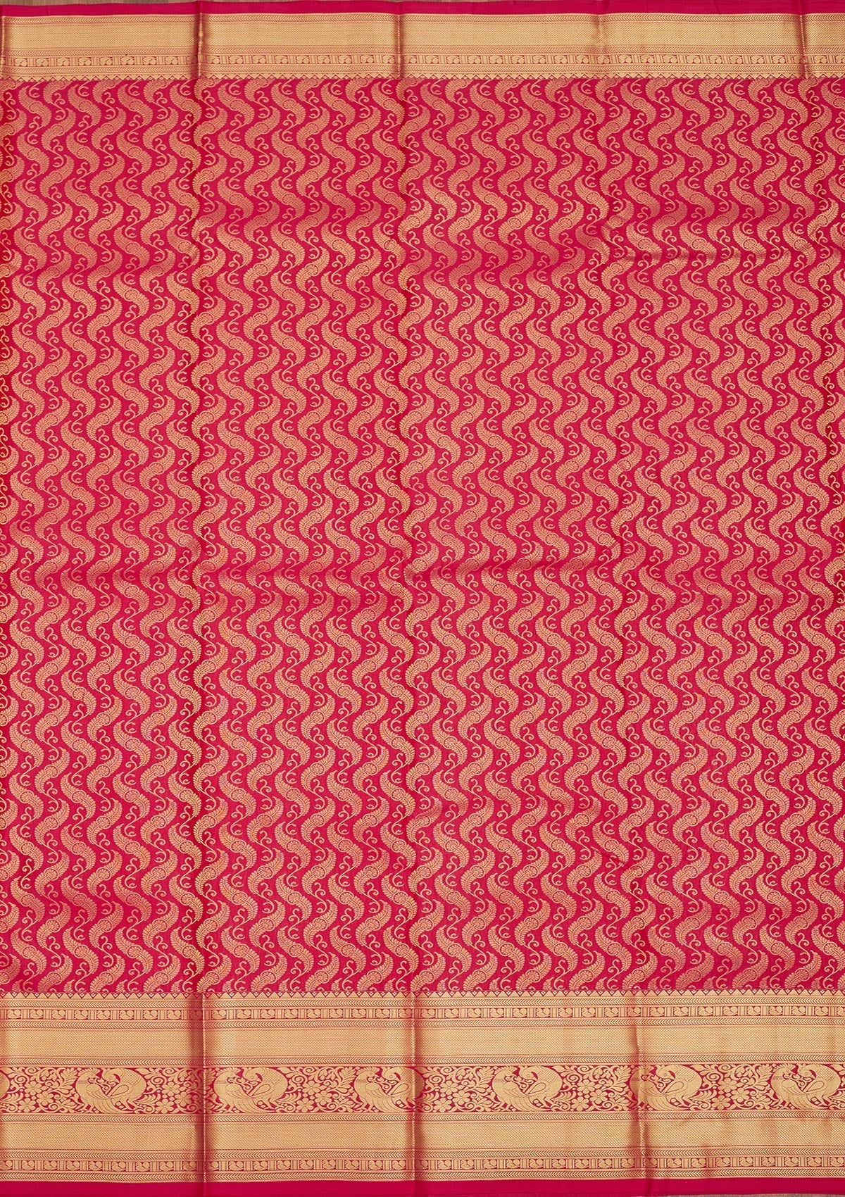 Rani Pink Zariwork Pure Silk Saree-Koskii