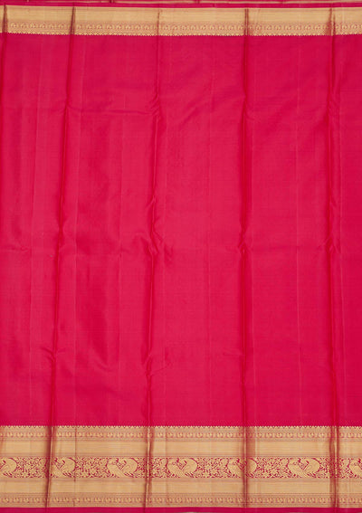 Rani Pink Zariwork Pure Silk Saree-Koskii