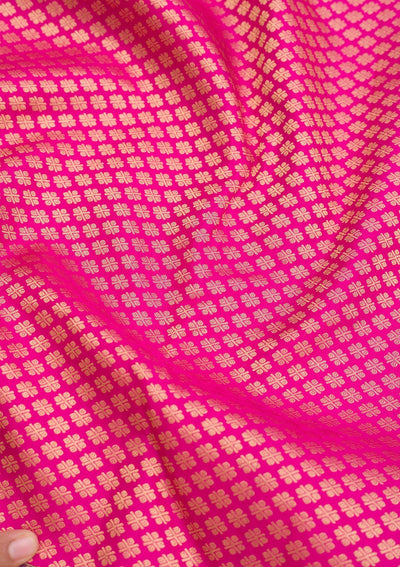 Rani Pink Zariwork Pure Silk Saree-Koskii