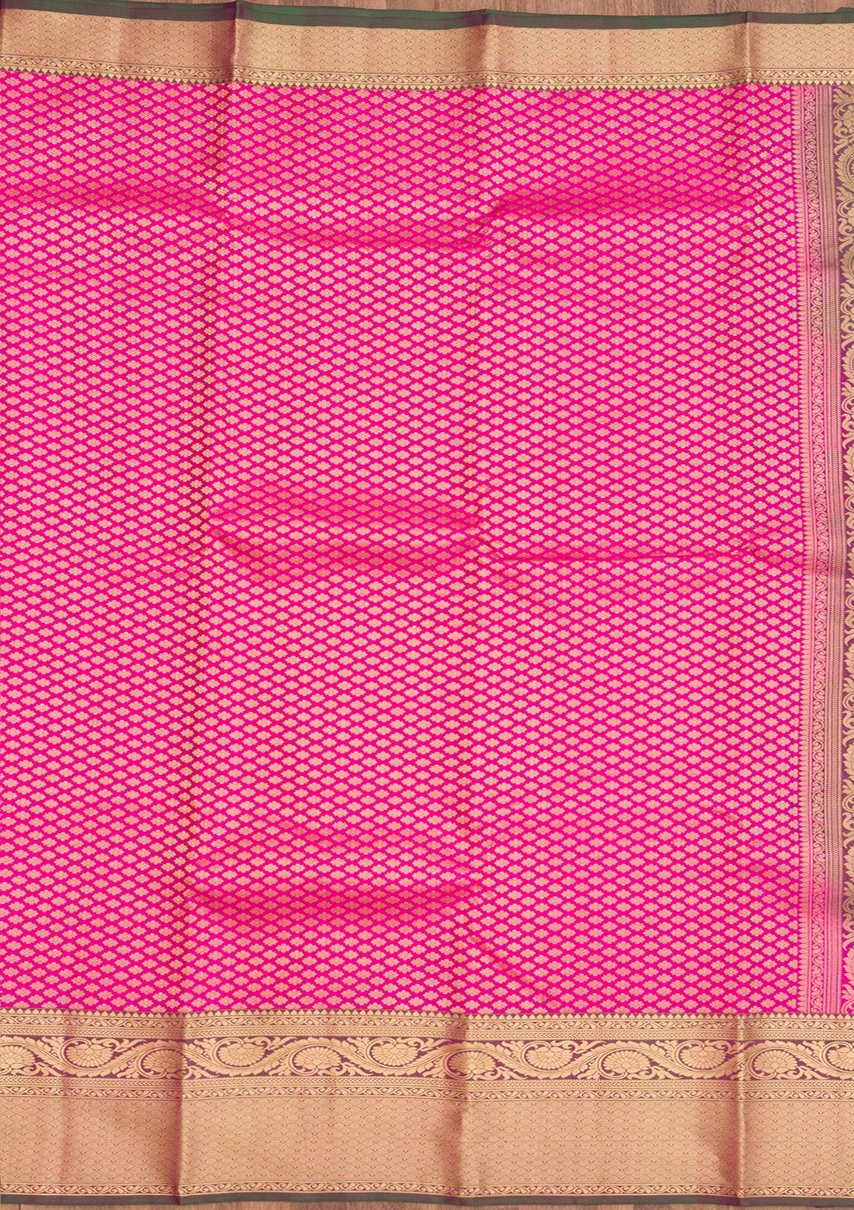 Rani Pink Zariwork Pure Silk Saree-Koskii