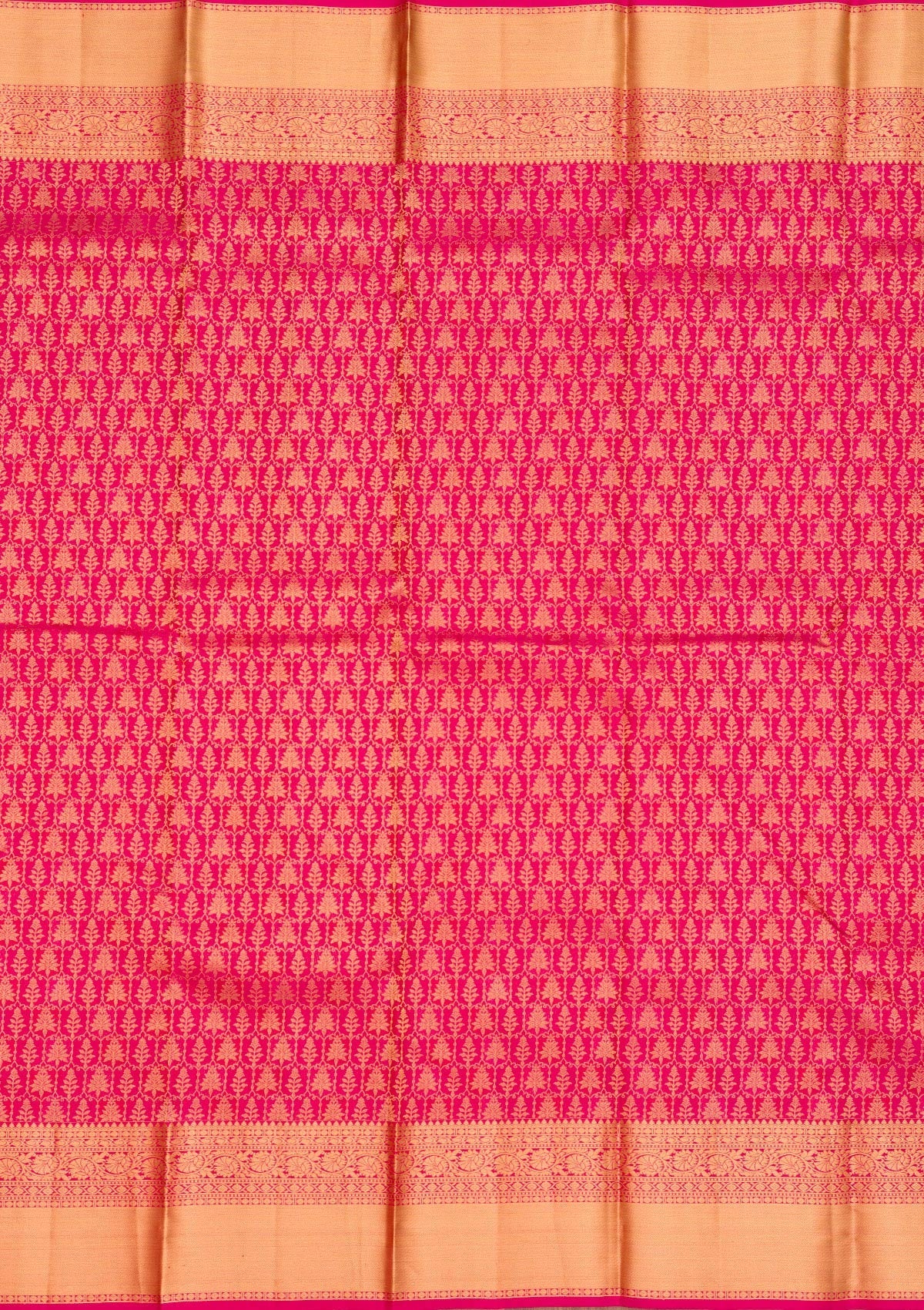 Rani Pink Zariwork Pure Silk Saree-Koskii