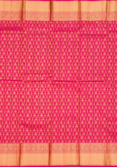 Rani Pink Zariwork Pure Silk Saree-Koskii