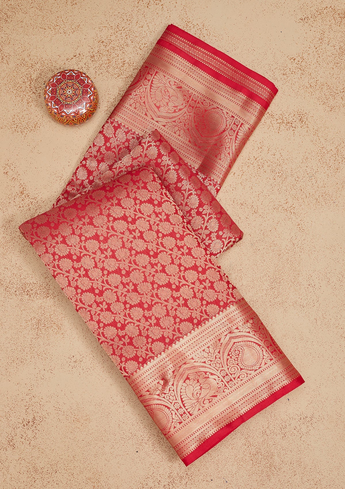 Rani Pink Zariwork Pure Silk Saree-Koskii