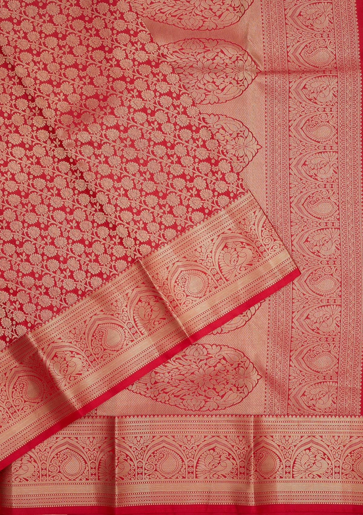 Rani Pink Zariwork Pure Silk Saree-Koskii