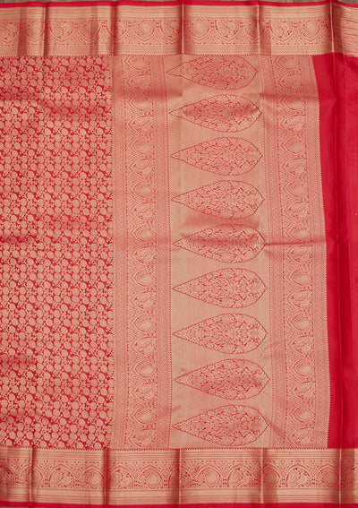 Rani Pink Zariwork Pure Silk Saree-Koskii