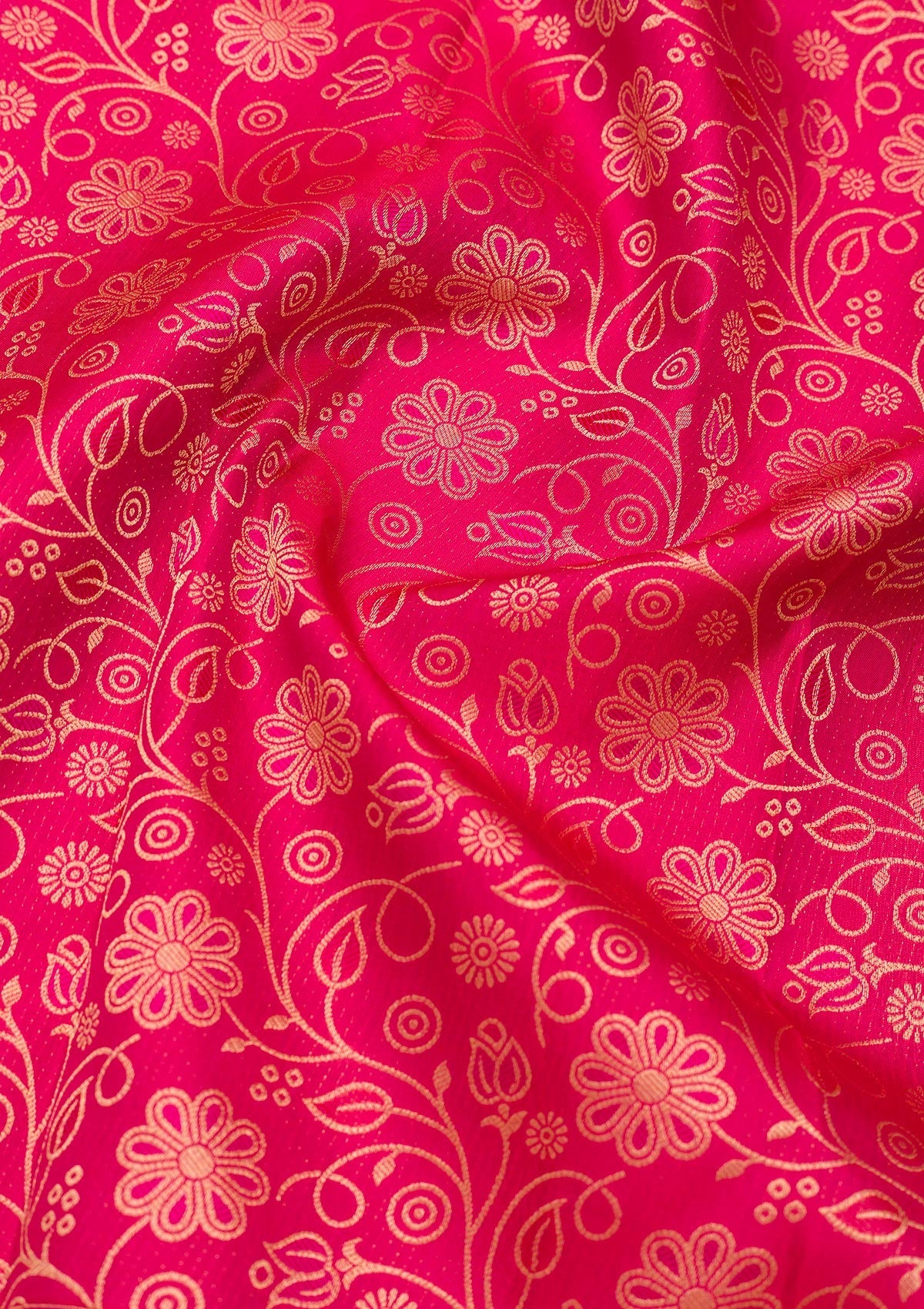 Rani Pink Zariwork Pure Silk Saree-Koskii