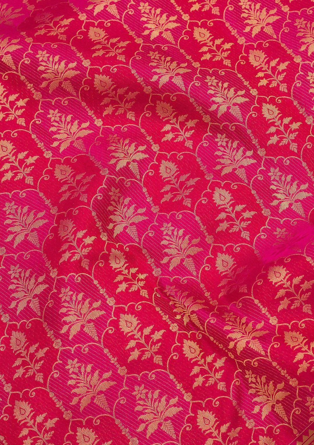 Rani Pink Zariwork Pure Silk Saree
